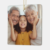 レトロシック70sピンクと金ゴールドフローラファミリーフォト セラミックオーナメント (左)