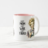 レトロシック:ヴィンテージおもしろい引用文50s女性ユーモア ツートーンマグカップ (正面右)