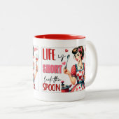 レトロシック：ヴィンテージアポップ・アートのートおもしろいユーモア引用文 ツートーンマグカップ (正面右)