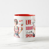 レトロシック：ヴィンテージアポップ・アートのートおもしろいユーモア引用文 ツートーンマグカップ (中央)