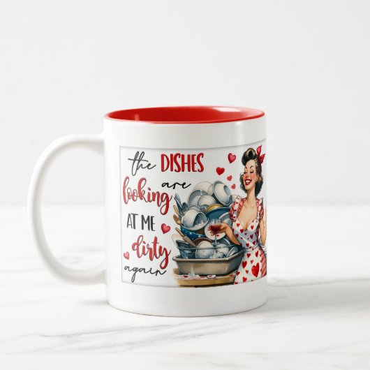 レトロシック:ヴィンテージアポップ・アートのートおもしろいユーモア引用文 ツートーンマグカップ (左)