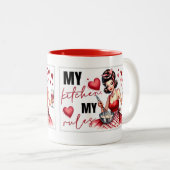 レトロシック：ヴィンテージアポップ・アートのートおもしろいユーモア引用文 ツートーンマグカップ (正面右)