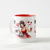 レトロシック：ヴィンテージアポップ・アートのートおもしろいユーモア引用文 ツートーンマグカップ (正面左)