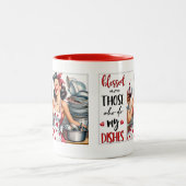 レトロシック：ヴィンテージアポップ・アートのートおもしろいユーモア引用文 ツートーンマグカップ (中央)