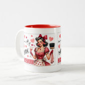 レトロシック：ヴィンテージアポップ・アートのートおもしろいユーモア引用文 ツートーンマグカップ (正面左)