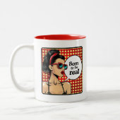 レトロシック：ヴィンテージアポップ・アートのート感動的引用文 ツートーンマグカップ (左)