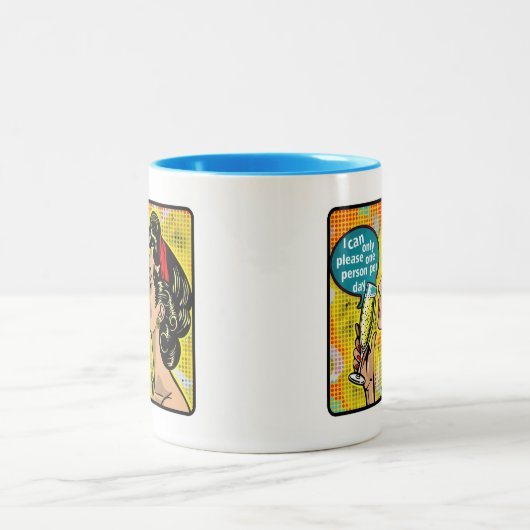 レトロシック：ヴィンテージアポップ・アートのート感動的引用文 ツートーンマグカップ (中央)
