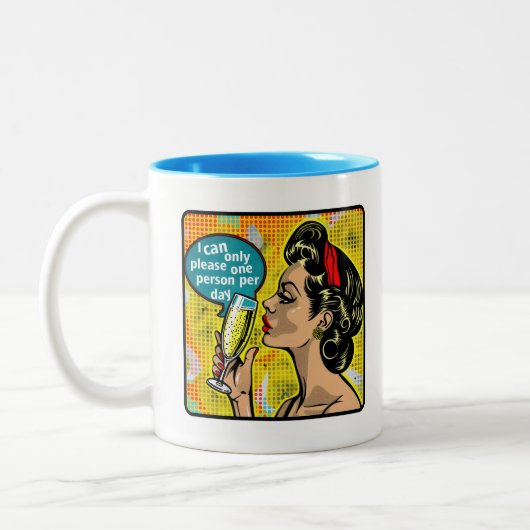 レトロシック：ヴィンテージアポップ・アートのート感動的引用文 ツートーンマグカップ (左)