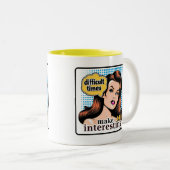 レトロシック：ヴィンテージアポップ・アートのート感動的引用文 ツートーンマグカップ (正面右)