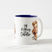 レトロシック:ヴィンテージ皮肉50s女おもしろい ツートーンマグカップ (正面右)