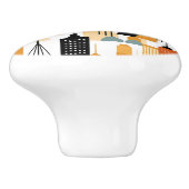 レトロシティスケープ白黒オレンジ セラミックノブ (側面)