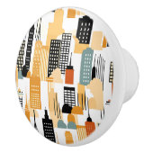 レトロシティスケープ白黒オレンジ セラミックノブ (右)