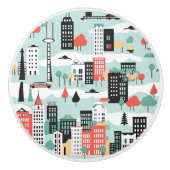 レトロシティスケープAquaブラックレッド セラミックノブ (正面)