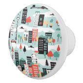 レトロシティスケープAquaブラックレッド セラミックノブ (右)