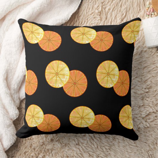 レトロシトラススライス装飾用クッション クッション (ブランケット)