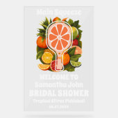 レトロシトラスピックボールブライダルシャワーウェルカム アクリルサイン (正面)