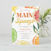 レトロシトラスメインスクイズサマーブライダルシャワー 招待状 (スタンド正面)