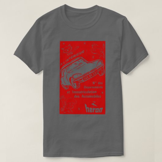 レトロシトロエンDS自動車広告 Tシャツ (デザイン正面)