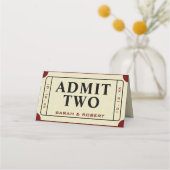 レトロシネマシアターが二つのチケットを認結婚める プレイスカード (裏面)