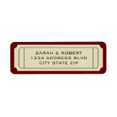 レトロシネマシアターチケットス結婚スタブのアドレス ラベル (正面)