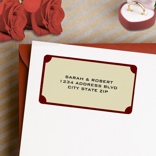 レトロシネマシアターチケットス結婚スタブのアドレス ラベル