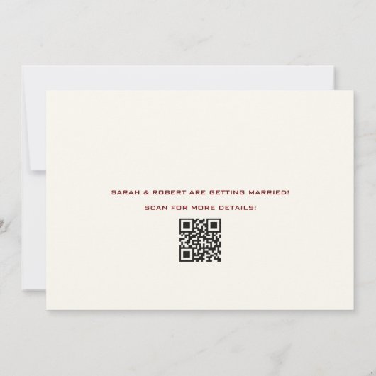 レトロシネマシアターマーキーサインレッド結婚 セーブザデート (裏面)