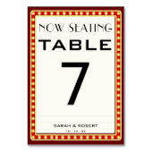 レトロシネマシアターマーキーサインレッド結婚 テーブルナンバー (正面)