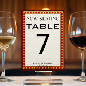 レトロシネマシアターマーキーサインレッド結婚 テーブルナンバー