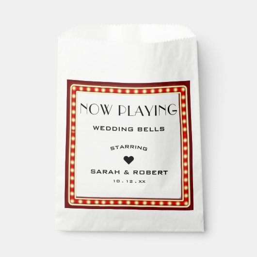 レトロシネマシアターマーキーサインレッド結婚 フェイバーバッグ (正面)