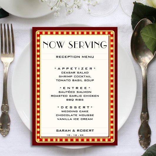 レトロシネマシアターマーキーサインレッド結婚 メニュー