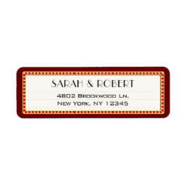 レトロシネマシアターマーキー結婚サインの住所 ラベル