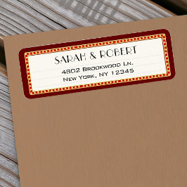 レトロシネマシアターマーキー結婚サインの住所 ラベル