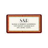 レトロシネマシアターマーキー結婚サインの住所 ラベル (正面)