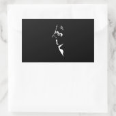 レトロシベリアハスキー犬 |ヴィンテージ犬のオーナー 長方形シール (バッグ)