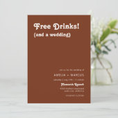 レトロシモダンックフリードリンクズテラコッタ結婚ズ 招待状 (スタンド正面)