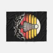 レトロシャトルスポーツ衣装ロケットバドミントンプレイ フリースブランケット (正面(横))