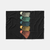 レトロシャトルヴィンテージバドミントンプレーヤーコーチスポーツ フリースブランケット (正面(横))