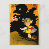 レトロシャドーバレンタインの葉書 ポストカード (正面)