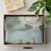 レトロシャビーシックな蝶&バラティッシュペーパー 薄葉紙 (ギフト)