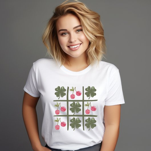 レトロシャムロックアンドさくらんぼSt patricks day トライブレンドＴシャツ