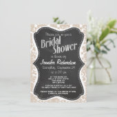 レトロシャルボードアーモンドカラーダマスクパターン 招待状 (スタンド正面)