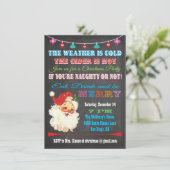 レトロシャルボードクリスマスパーティの招待状 招待状 (スタンド正面)