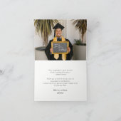 レトロシャルボードスケッチ写真卒業キャップグラード サンキューカード (内部)