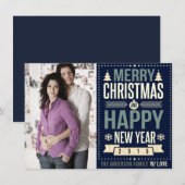 レトロシャルボードタイポグラフィクリスマスフォト シーズンカード (正面/裏面)