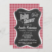 レトロシャルボード、カーミンレッドジンガム; 招待状 (正面/裏面)