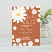 レトロシャワーにおけるデイジーグルーヴィ開花フローラベビー 招待状 (スタンド正面)