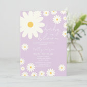 レトロシャワーにおける薄紫ラベンダーベビー 招待状 (スタンド正面)