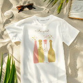 レトロシャンパンガールズナイトアウトパーソナライズされたかわいい Tシャツ