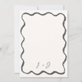 レトロシャンパンタワーウェーブハンドドロー結婚ド 招待状 (裏面)