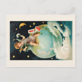 レトロシャンペンとの新年を祝って下さい シーズンポストカード (正面)